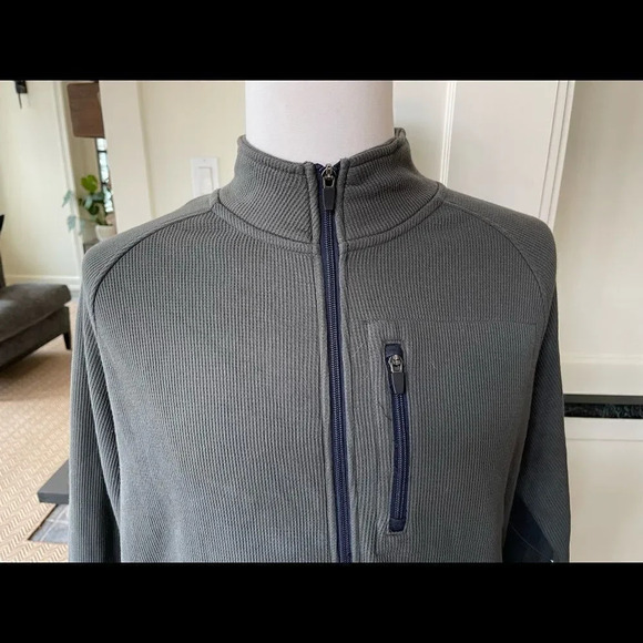Taylor  Vintage Men's Gray Waffle Fleece Zip up Jacket Size M NWT - Picture 2 of 12